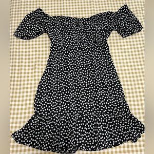 Strapless floral mini dress